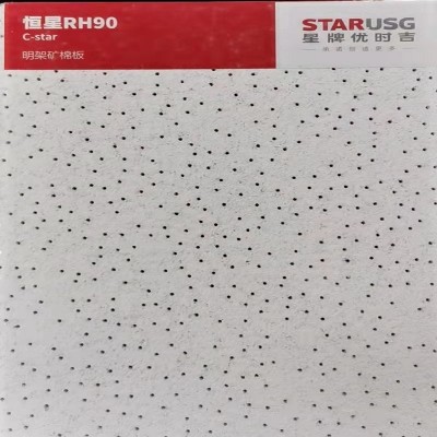 优惠批发星牌优时吉RH90恒星矿棉板吸声降噪600×600满天星吊顶板  100平方米图3