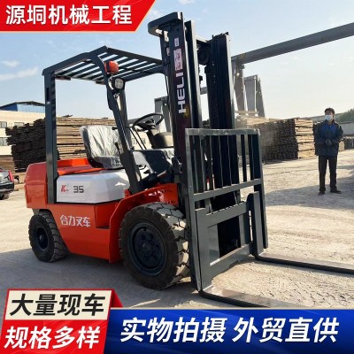 二手合力3.5吨叉车柴油侧移旋转器三门架升高4.5米图1