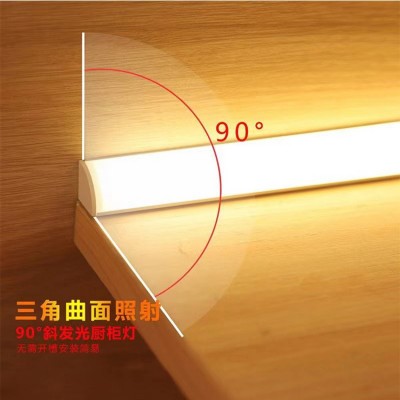 led橱柜灯免开槽款明装90度发光衣柜灯三角V槽酒柜鞋柜展 柜层板灯图3