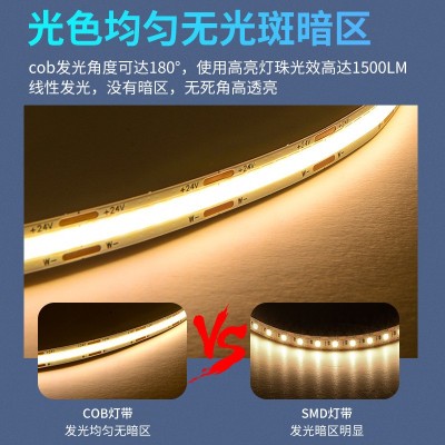 低压cob灯带led条自粘家用三色变光米家智能灯条客厅全光谱线条灯图2