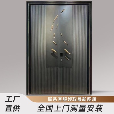 防盗门入户门精雕铸铝门进户门不锈钢门别墅大门甲级防盗门铜门图3