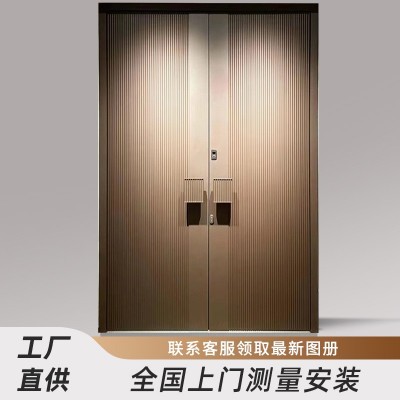 防盗门入户门精雕铸铝门进户门不锈钢门别墅大门甲级防盗门铜门图5