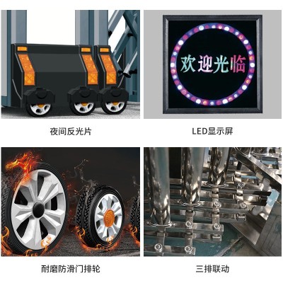 电动伸缩门厂家不锈钢智能遥控工地铝合金无轨工厂自动收缩大门图4