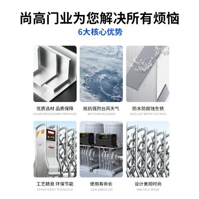 定制学校遥控折叠推拉门不锈钢电动伸缩门工厂小区无轨电动伸缩门图3