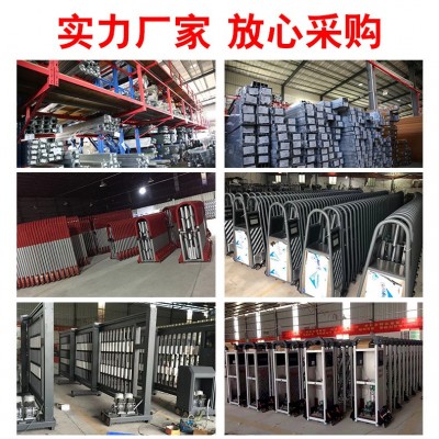 学校工厂铝合金电动伸缩大门幼儿园单位推拉折叠门别墅工地平移门图3