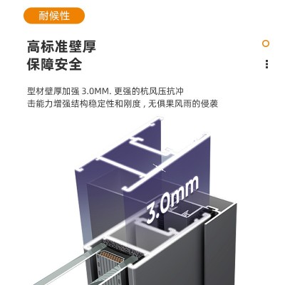 卧室阳台玻璃推拉门阳台窗纱一体重型推拉门简约客厅防晒推拉门窗图4
