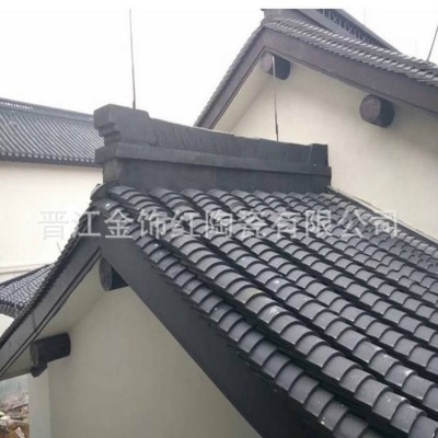 金饰红屋面瓦 农村自建房沥青瓦 轻钢别墅屋顶瓦片 彩石金属瓦图5
