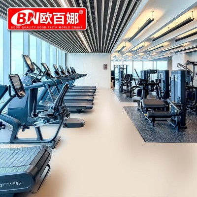 欧百娜健身房地胶360私教个性塑胶PVC运动地板体适能专用运动地胶图2
