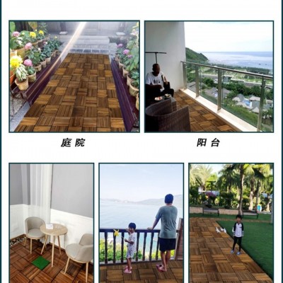 碳化木地板防腐木地板木阳台厨房户外露台木板木方木条庭院拼接图3