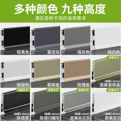 铝合金加厚踢脚线卡扣极简2cm新式极窄贴脚线4公分客厅金属地脚线图2