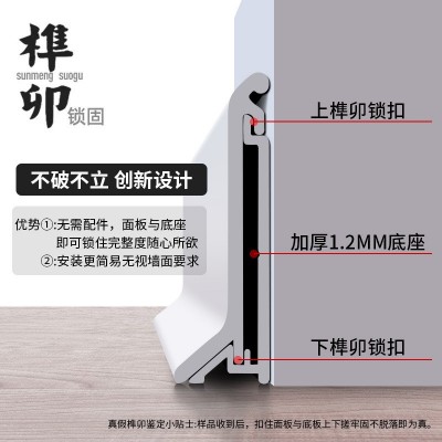铝合金加厚踢脚线卡扣极简2cm新式极窄贴脚线4公分客厅金属地脚线图4