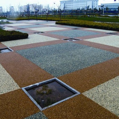 厂家施工彩色人行道自行车道透水地坪绿色透水地坪混凝土材料批发图4