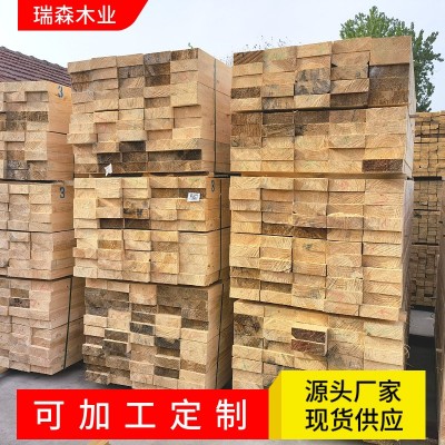 厂家批发辐射松木跳板 建筑用铁杉方木模板5*10工地木方10*10方木图2