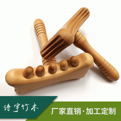 榉木刮痧棒 脑后刮擀筋棒全身按摩锤刮痧棍 美容院点穴锤竹木制品图2