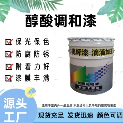 醇酸调和漆户外钢结构金属栏杆彩钢瓦管道防腐防锈翻涂料颜色可调图2