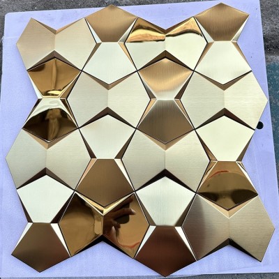 蝶形3D立体不锈钢马赛克瓷砖KTV咖啡厅酒吧凹凸面金属墙砖背景墙图2