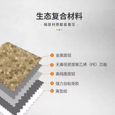 金属铝塑板马赛克3D打印自粘马赛克仿不锈钢拉丝客厅餐厅背景墙砖图4