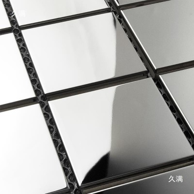 银色镜面不锈钢马赛克瓷砖金属方砖厨房墙贴客厅背景墙墙砖简风图2
