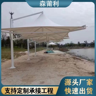 膜结构车棚停车棚充电桩汽车棚张拉膜遮阳雨棚小区自行车棚景观棚图5