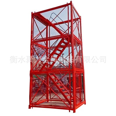 安全梯笼 桥梁施工安全爬梯 盖梁施工平台 墩柱平台 基坑通道笼梯图5