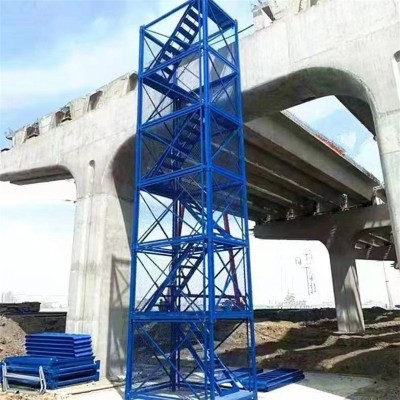 建筑工地基坑防护梯笼路桥施工安全爬梯墩柱盖梁操作平台安全梯笼图4