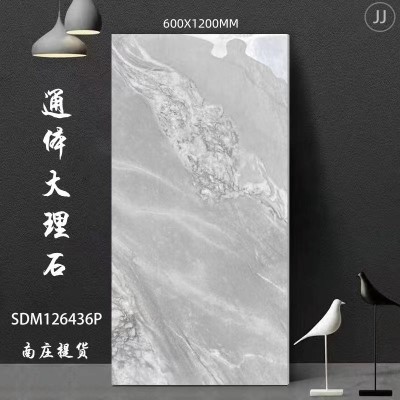 佛山厂家亮光柔光通体大板600x1200瓷砖客厅餐厅防滑地砖强砖地板图4