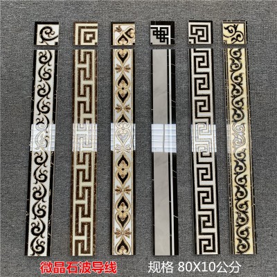 波导线瓷砖80x10/12腰线客餐厅踢脚线微晶石拼花波打线过道走边线图2