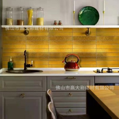 喜茶电镀石材银色金属釉面砖奶茶店KTV酒店背景墙瓷砖网红手工砖图4