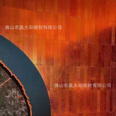 喜茶电镀石材银色金属釉面砖奶茶店KTV酒店背景墙瓷砖网红手工砖图2