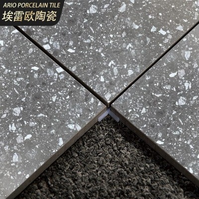 哑光灰色通体仿水磨石瓷砖600x1200餐厅商场防滑地砖酒店仿古砖图4