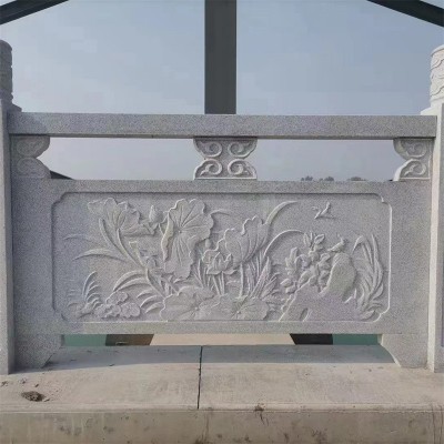 公园景观寺庙浮雕镂空石栏杆 屋外公园庭院小桥石雕汉白玉石栏杆图2