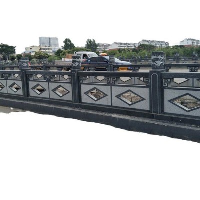 大理石栏杆厂家桥边石护栏青石栏板河道芝麻灰花岗岩汉白玉石栏杆图4