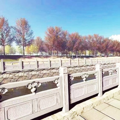 厂家直发水泥仿石护栏 预制河堤景观乡村围栏 小区水泥铸造石栏板图2