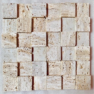 洞石天然石材马赛克3d瓷砖 首饰品拍照道具电视背景墙格子托盘图2