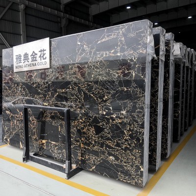 云浮天然大理石黑金花室内客厅地面拼花别墅楼梯脚线石线浴室定制图4