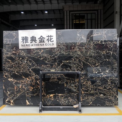 云浮天然大理石黑金花室内客厅地面拼花别墅楼梯脚线石线浴室定制图3