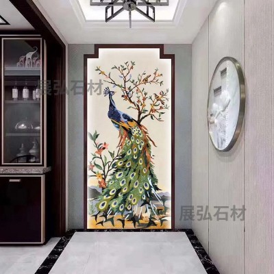 天然大理石水刀拼花电梯桥厢过道玄关地面别墅酒店大堂地面砖厂家图4