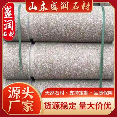 芝麻灰挡车石柱现货花岗岩学校门口路障圆柱大理石山东石材止车石图4