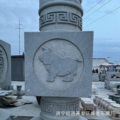石雕龙柱祠堂青石龙柱汉白玉文化柱广场寺庙盘龙柱花岗岩石柱图5