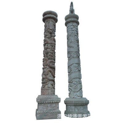 石雕龙柱祠堂青石龙柱汉白玉文化柱广场寺庙盘龙柱花岗岩石柱图4