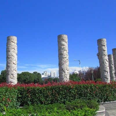 跨境批发花岗岩石雕龙柱雕塑浮雕文化广场学校柱石柱子龙柱石雕图5