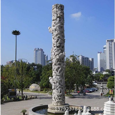 手工雕刻青石龙柱景区广场小区浮雕龙凤盘龙柱园林戏珠文化柱图4