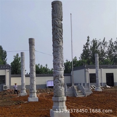 手工雕刻青石龙柱景区广场小区浮雕龙凤盘龙柱园林戏珠文化柱图3