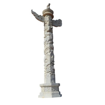 园林寺庙花岗岩雕刻盘龙柱 广场浮雕中式文化柱景观 12生肖文化柱图5