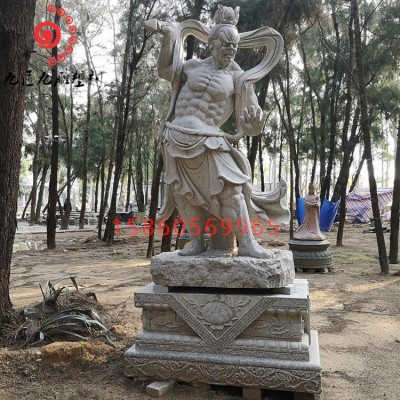 源头厂家哼哈二将石雕人物雕像左右护法寺庙供奉神像东方雕刻摆件图2