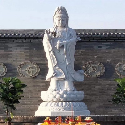 厂家直销 福建石雕佛像 石雕观音佛像 花岗岩滴水观音像图4