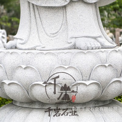 石雕滴水观音佛像石头雕刻送子观音寺院寺庙古建雕塑古代人物图2
