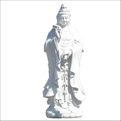 石雕观音像佛像 汉白玉滴水观音像寺庙供奉佛像观音菩萨厂家制作图5