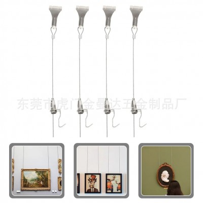 画展钢丝挂钩挂画吊线吊绳钢丝挂画钩子可调节挂镜线钢丝绳挂画器图4
