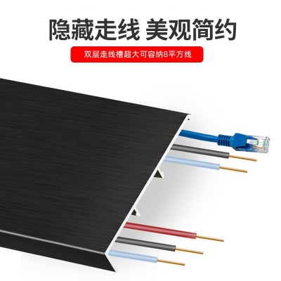 家用办公简约橱柜专用踢脚线铝合金装饰地脚线护墙板厂家五金批发图5